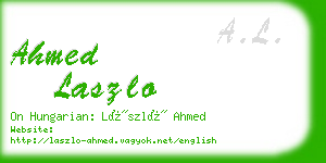 ahmed laszlo business card